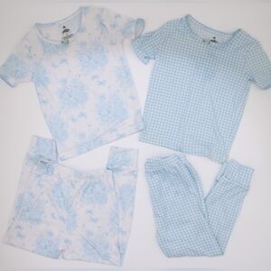 Tutu Couture Girls 4T Pajama Bundle 2 Sets Blue & White